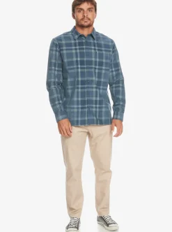 Discount Quiksilver Oakenhead Long Sleeve Shirt Iceberg Green Oakenhead