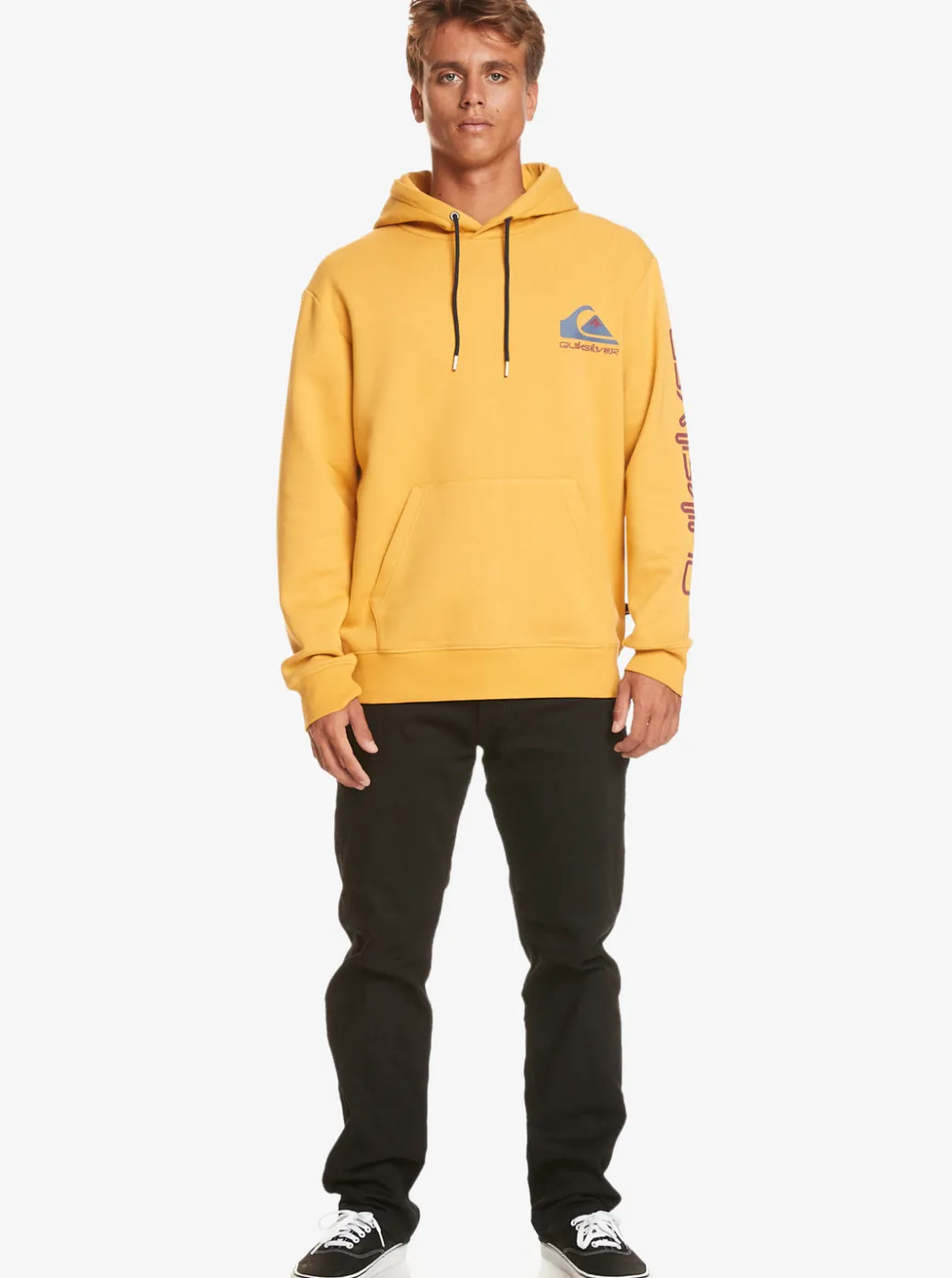New Quiksilver Omni Logo Hoodie Mustard