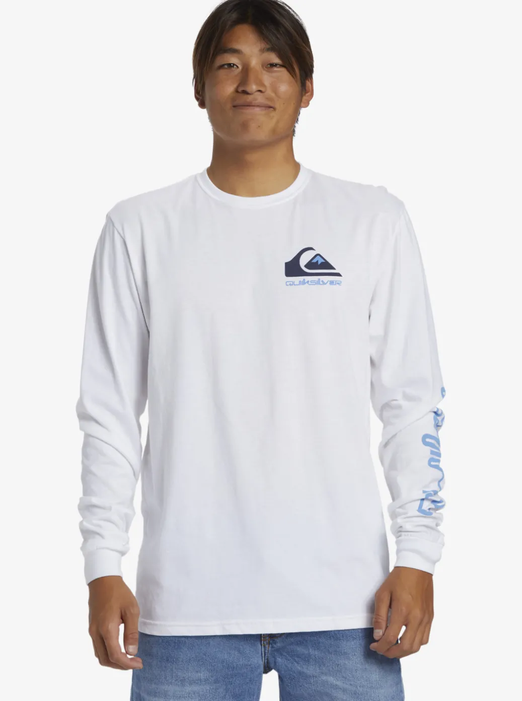 Cheap Quiksilver Omni Logo Long Sleeve T-Shirt White