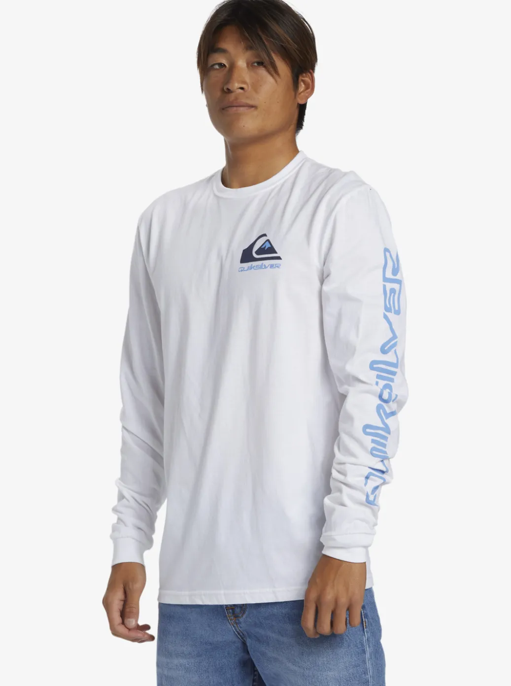 Cheap Quiksilver Omni Logo Long Sleeve T-Shirt White