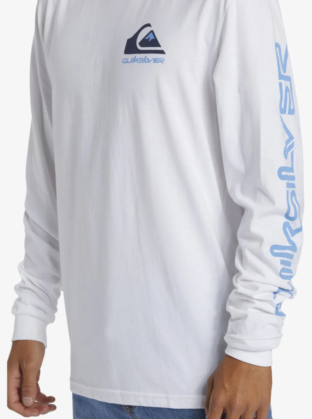 Cheap Quiksilver Omni Logo Long Sleeve T-Shirt White