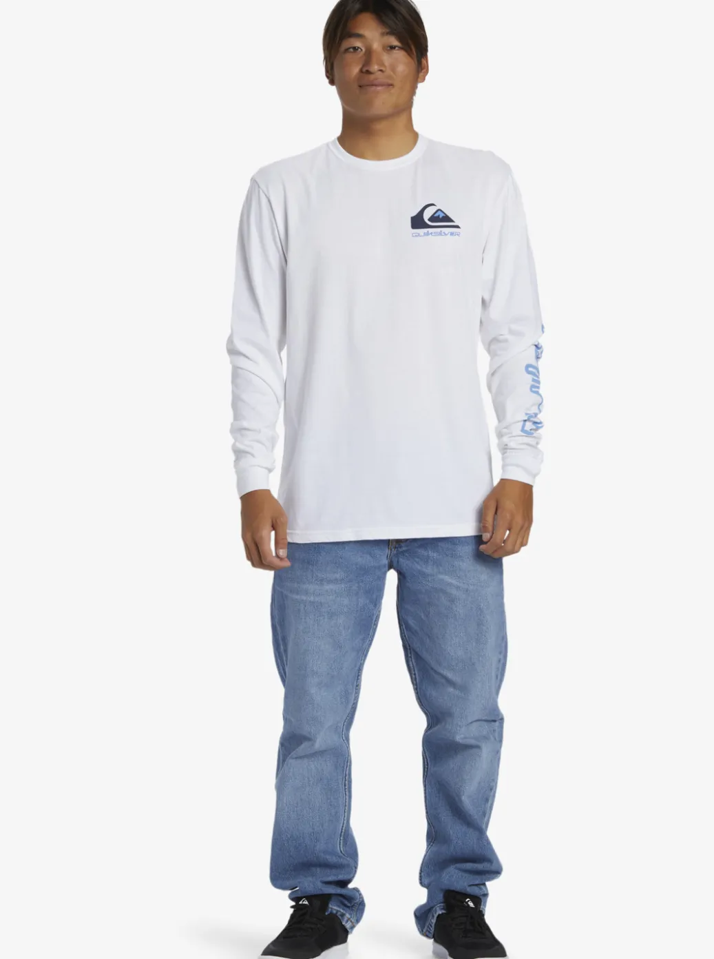 Cheap Quiksilver Omni Logo Long Sleeve T-Shirt White