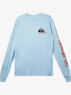 Outlet Quiksilver Omni Logo Long Sleeve T-Shirt Clear Sky