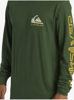 Fashion Quiksilver Omni Logo Long Sleeve T-Shirt Greener Pastures