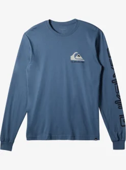 Best Quiksilver Omni Logo Long Sleeve T-Shirt Bering Sea