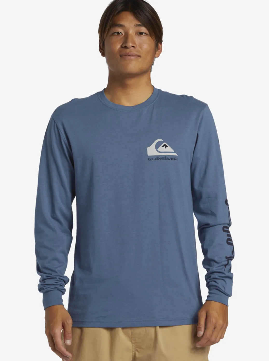 Best Quiksilver Omni Logo Long Sleeve T-Shirt Bering Sea