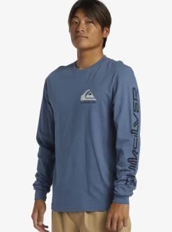 Best Quiksilver Omni Logo Long Sleeve T-Shirt Bering Sea