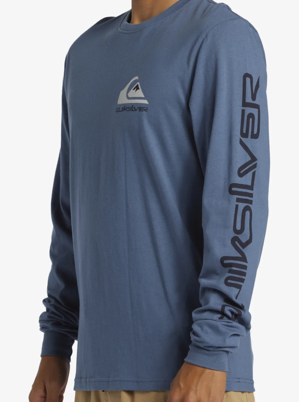 Best Quiksilver Omni Logo Long Sleeve T-Shirt Bering Sea