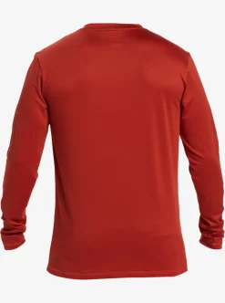 Hot Quiksilver Omni Session Long Sleeve Upf 50 Surf T-Shirt Red Ochre