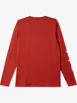 Hot Quiksilver Omni Session Long Sleeve Upf 50 Surf T-Shirt Red Ochre