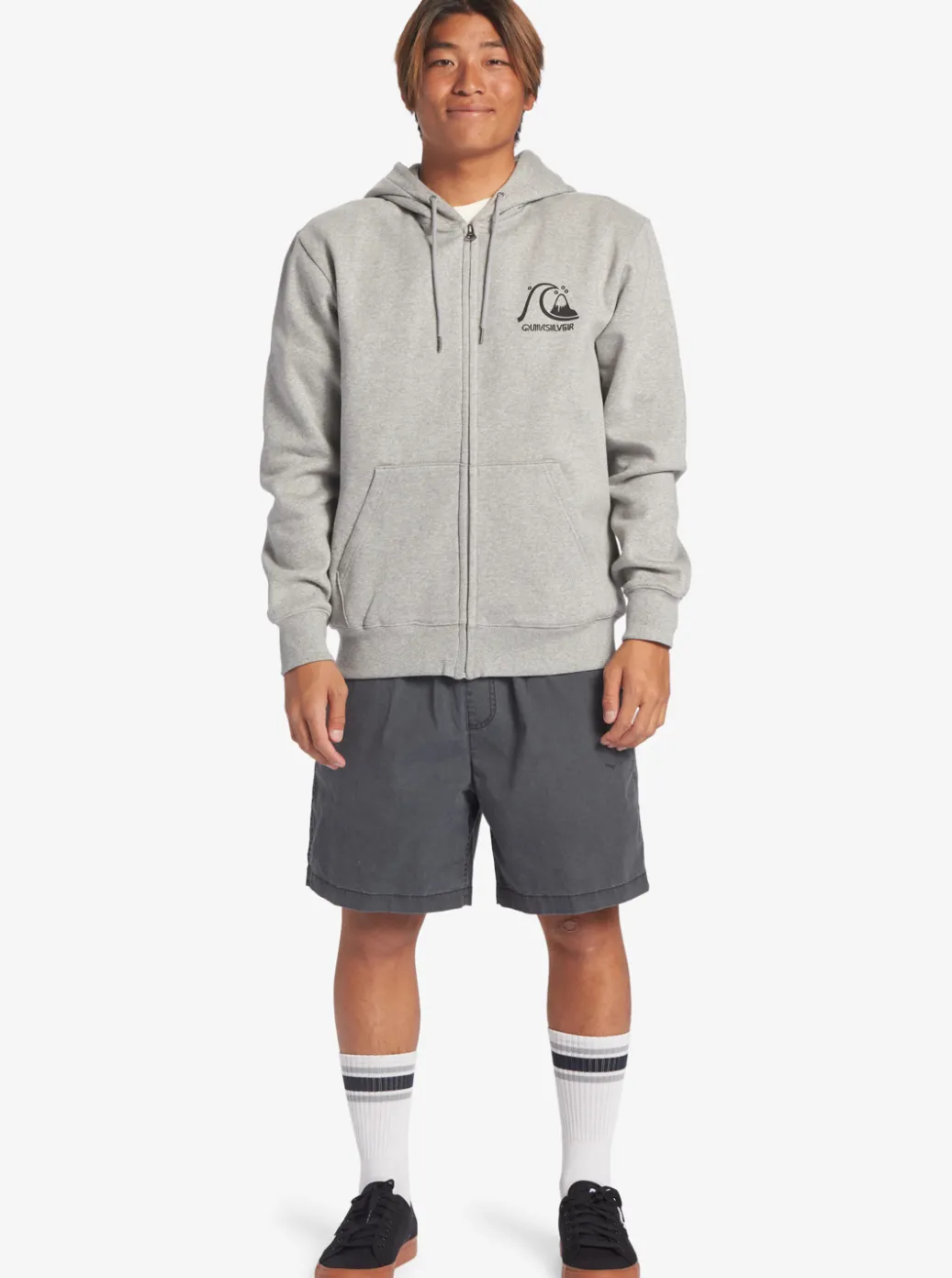 Best Sale Quiksilver Original Zip-Up Sweatshirt Athletic Heather