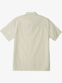 Outlet Quiksilver Pacific Stripe Short Sleeve Woven Shirt Birch Pacific Stripe