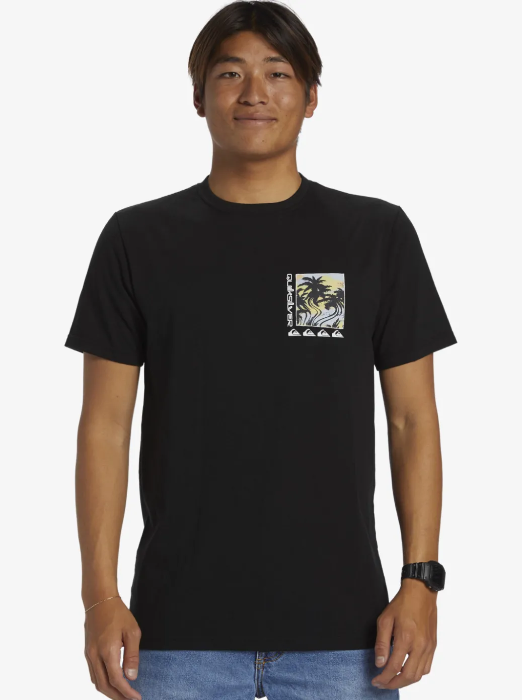 Fashion Quiksilver Poster T-Shirt Black