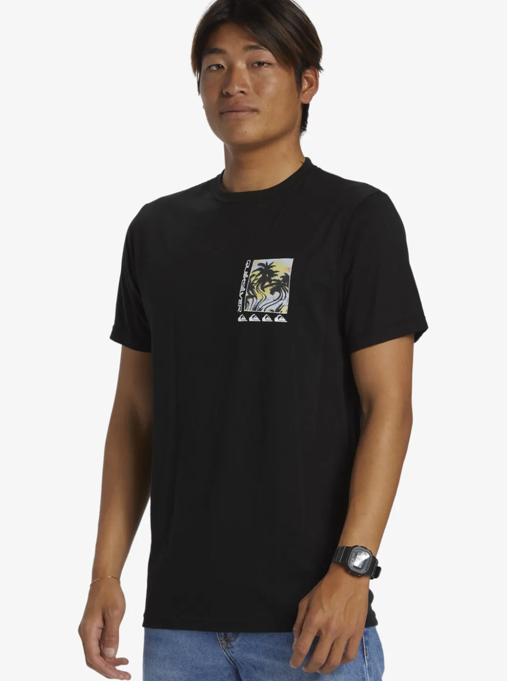Fashion Quiksilver Poster T-Shirt Black