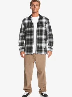 Cheap Quiksilver Quarrywood Flannel Long Sleeve Overshirt Black Quarrywood