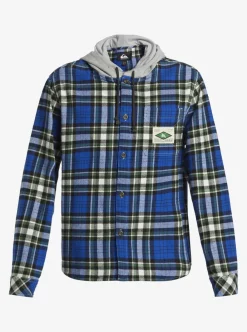 Flash Sale Quiksilver X Saturdays Nyc Overhead Saltwater Hooded Shirt Bliss Blue