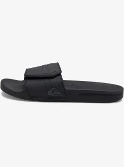 Hot Quiksilver Rivi Adjustable Slides Black/Grey/Black