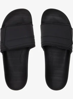 Hot Quiksilver Rivi Adjustable Slides Black/Grey/Black