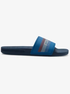 Discount Quiksilver Rivi Wordmark Slides Blue 6