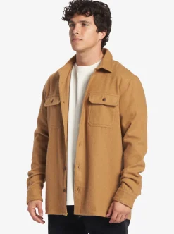 Clearance Quiksilver Salterhill Long Sleeve Shirt Bone Brown