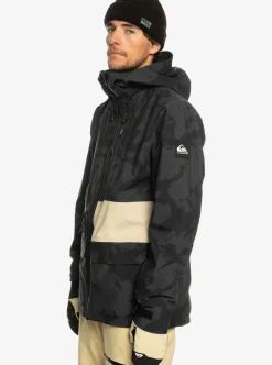 New Quiksilver Sammy Carlson Stretch Quest Technical Snow Jacket Tie Dye True Black