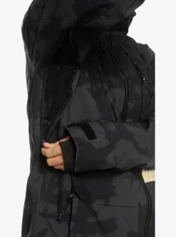 New Quiksilver Sammy Carlson Stretch Quest Technical Snow Jacket Tie Dye True Black