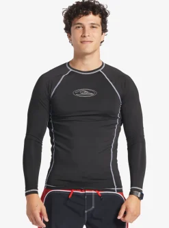 Discount Quiksilver Saturn Protection Long Sleeve Upf 50 Rashguard For Men Black