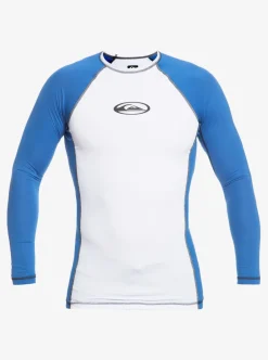 New Quiksilver Saturn Protection Long Sleeve Upf 50 Rashguard For Men Turkish Sea