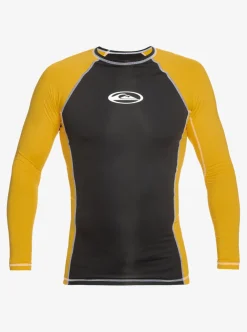 Flash Sale Quiksilver Saturn Protection Long Sleeve Upf 50 Rashguard For Men Yolk Yellow