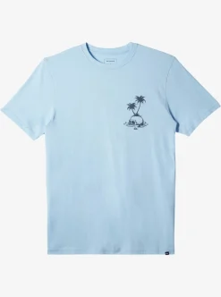Hot Quiksilver Skull Island T-Shirt Clear Sky