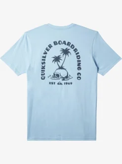 Hot Quiksilver Skull Island T-Shirt Clear Sky