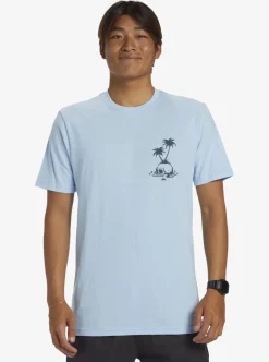 Hot Quiksilver Skull Island T-Shirt Clear Sky