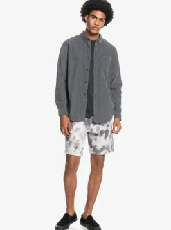 Best Quiksilver Smoke Trail Long Sleeve Shirt Iron Gate
