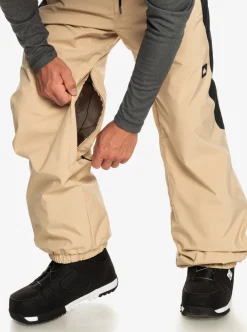 Discount Quiksilver Snow Down Technical Snow Pants Pale Khaki