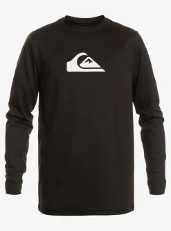 Shop Quiksilver Solid Streak Long Sleeve Upf 50 Surf Tee Black