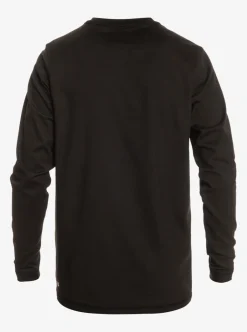 Shop Quiksilver Solid Streak Long Sleeve Upf 50 Surf Tee Black