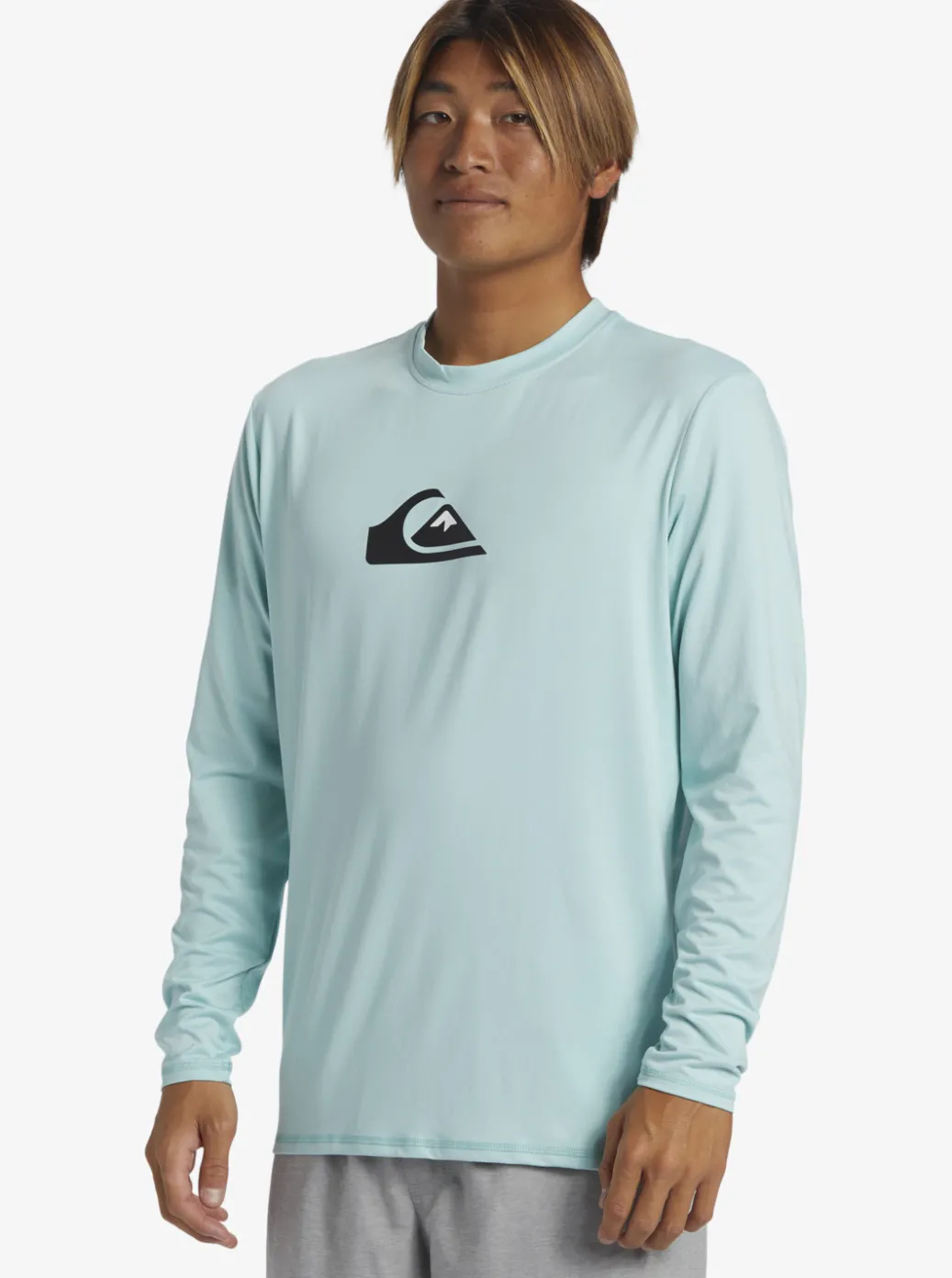 Sale Quiksilver Solid Streak Long Sleeve Upf 50 Surf Tee Pastel Turquoise