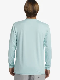 Sale Quiksilver Solid Streak Long Sleeve Upf 50 Surf Tee Pastel Turquoise