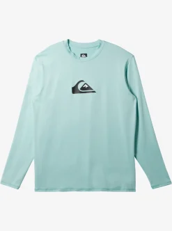 Sale Quiksilver Solid Streak Long Sleeve Upf 50 Surf Tee Pastel Turquoise