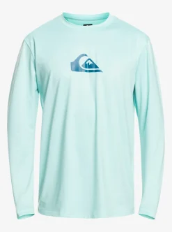 Clearance Quiksilver Solid Streak Long Sleeve Upf 50 Surf Tee Angel Blue