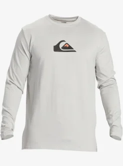 Best Quiksilver Solid Streak Long Sleeve Upf 50 Surf Tee Gray Violet