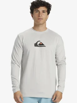 Best Quiksilver Solid Streak Long Sleeve Upf 50 Surf Tee Gray Violet