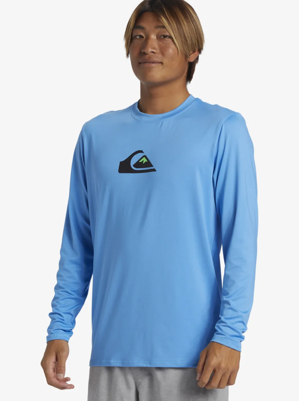 Fashion Quiksilver Solid Streak Long Sleeve Upf 50 Surf Tee Azure Blue
