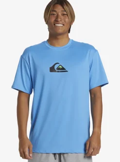 Fashion Quiksilver Solid Streak Short Sleeve Upf 50 Surf Tee Azure Blue