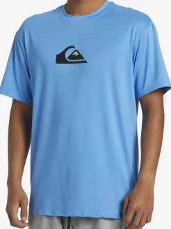 Fashion Quiksilver Solid Streak Short Sleeve Upf 50 Surf Tee Azure Blue