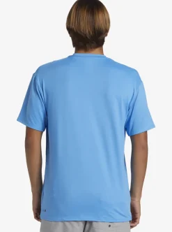 Fashion Quiksilver Solid Streak Short Sleeve Upf 50 Surf Tee Azure Blue