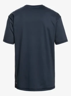 Shop Quiksilver Solid Streak Short Sleeve Upf 50 Surf Tee Navy Blazer