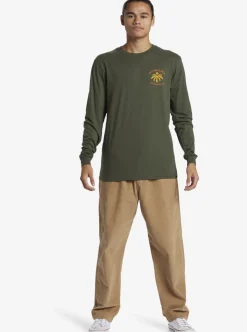 New Quiksilver Solo Arbol Long Sleeve T-Shirt Climbing Ivy