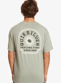 New Quiksilver State Of Mind T-Shirt Iceberg Green