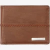 Cheap Quiksilver Stitchy Tri-Fold Wallet Chocolate Brown